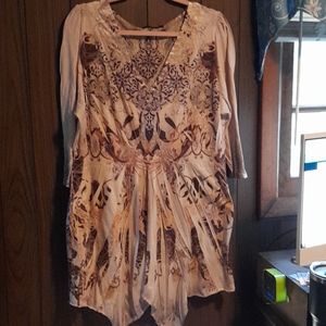 Apt. 9 Hankerchief Hi-Low 3/4 Sleeves Tunic Top